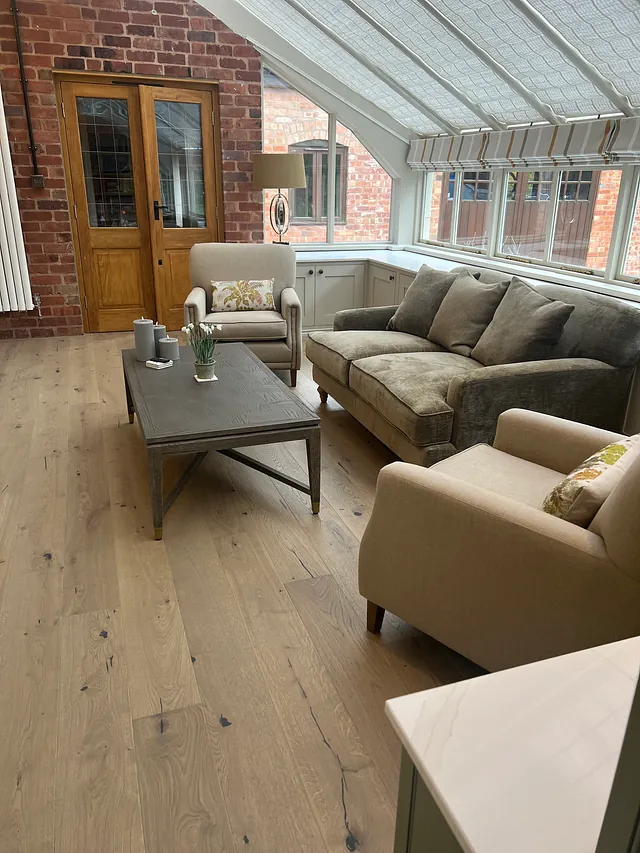 Renovation to large sun room on a listed building close to Stratford Upon Avon - Sofa and armchairs