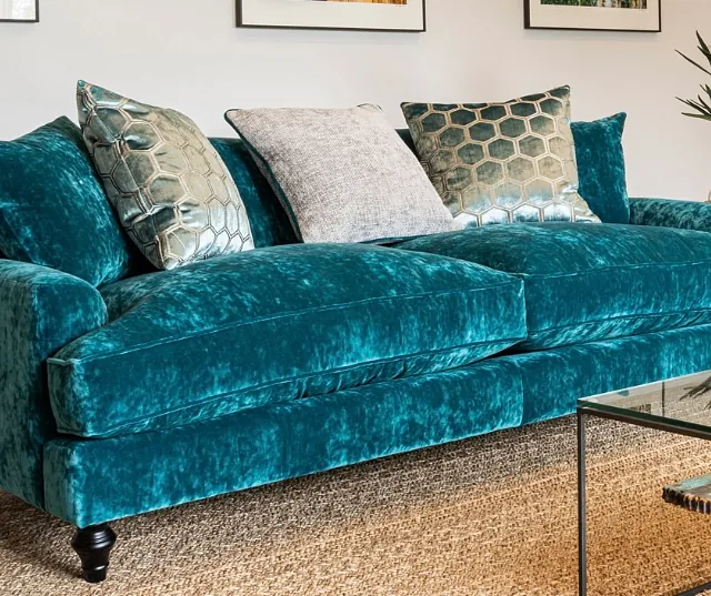 teal sofa