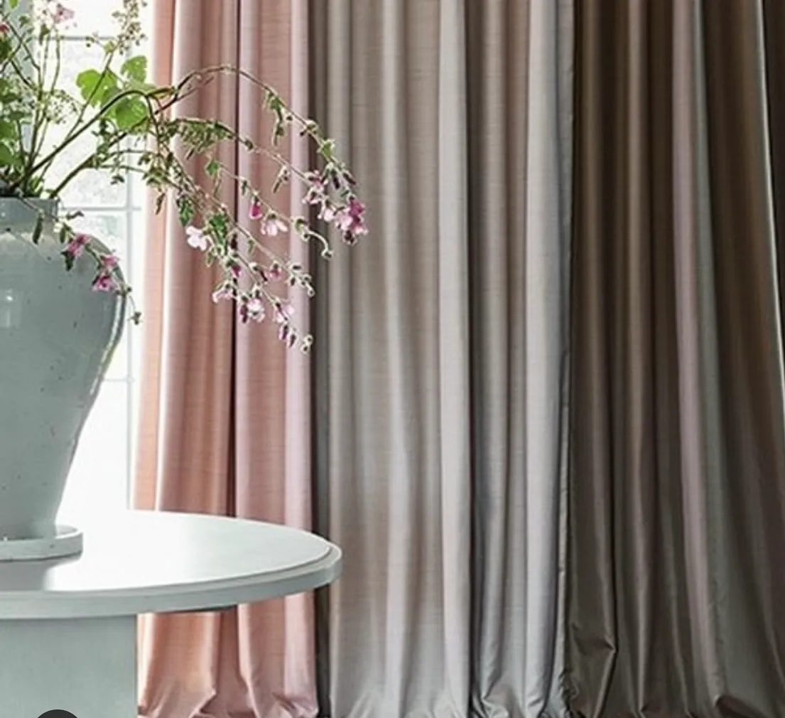 pink curtains